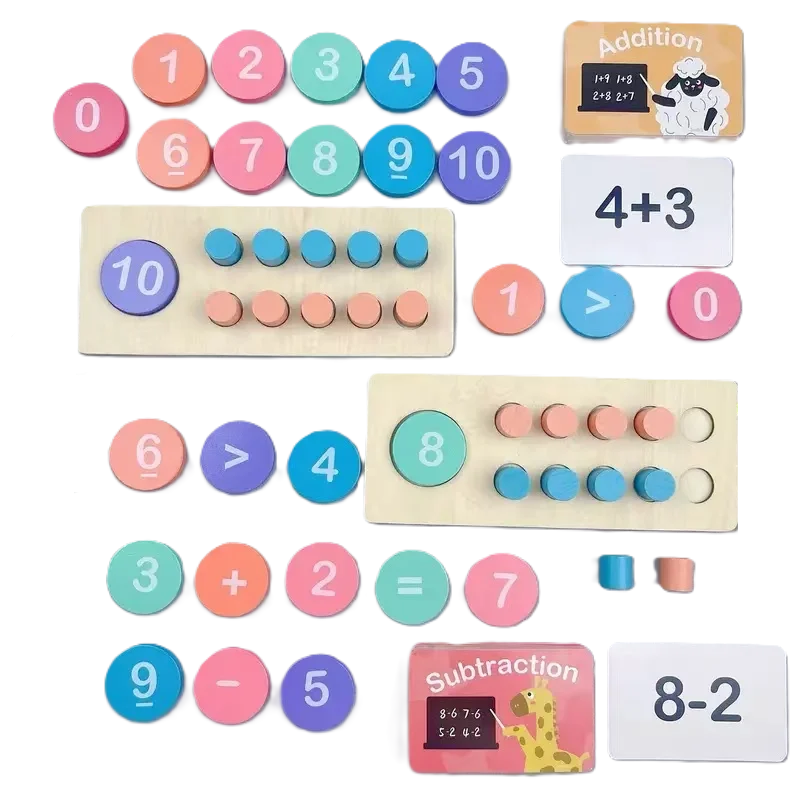 Montessori Maths & Colour Matching Wooden Puzzle – Educational Learning Toy For Preschoolers
