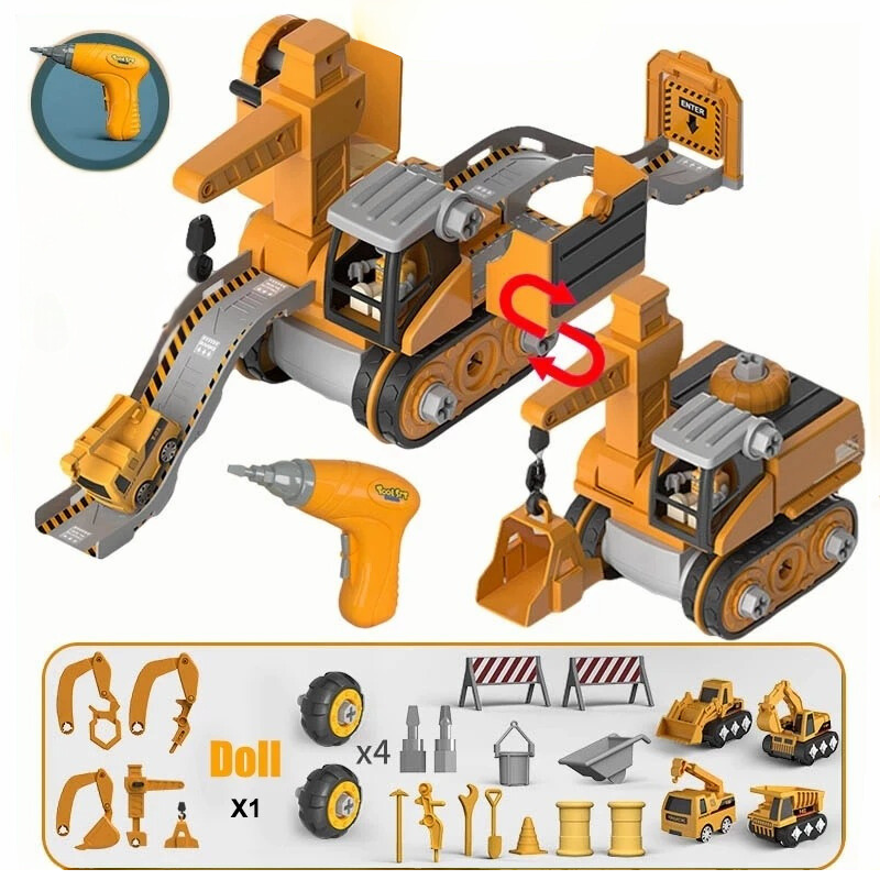 Build, Create & Construct – The Ultimate 4-in-1 Mega Excavator Adventure Set