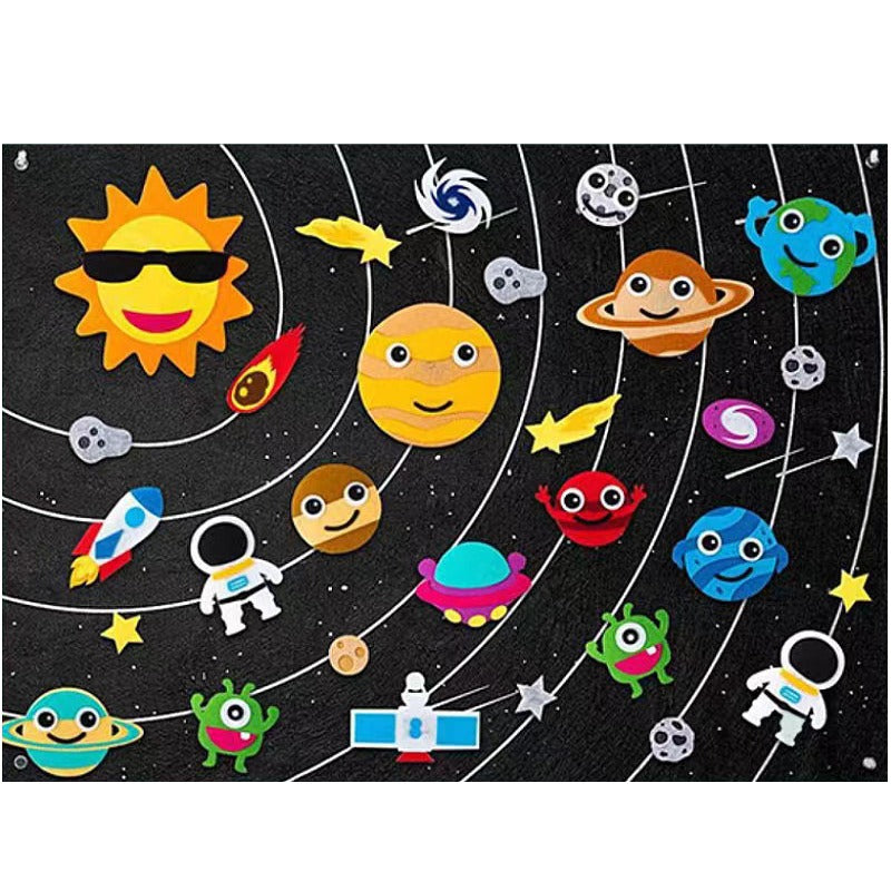 Interactive Felt Adventure Set for Children – Zoo, Farm, Underwater & Space Learning Play