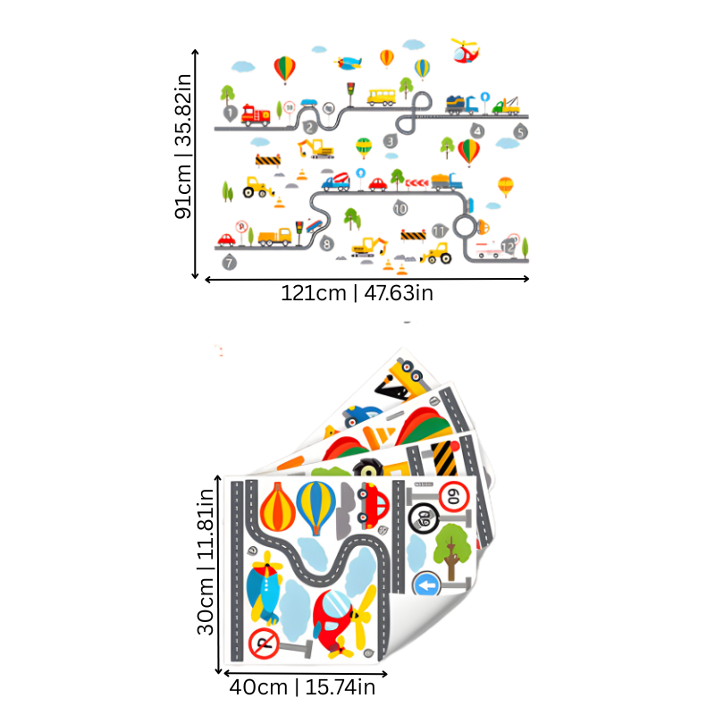 Little Roads Wall Stickers – Watercolour Car Adventure Decals for Kids’ Rooms