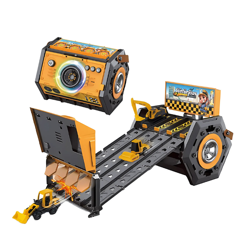 Travel Racing Track - Portable Racing Set with Lights & Music