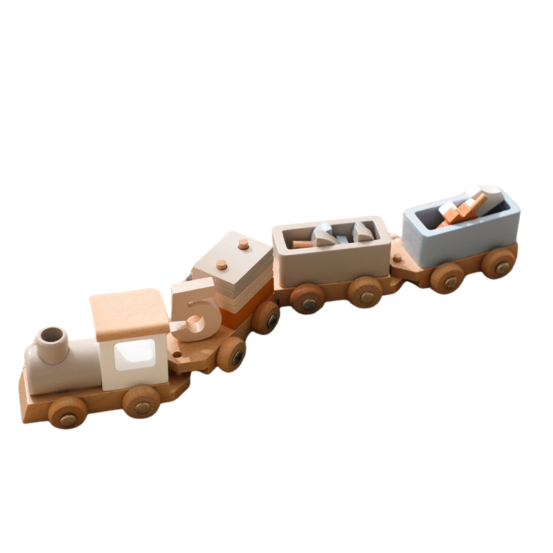 Wooden Birthday Train – Montessori Learning Toy For Early Development