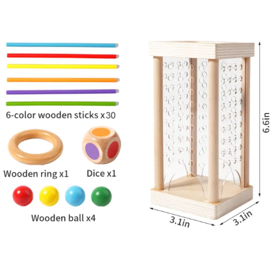 3-in-1 Wooden Skill Game – Educational Color & Logic Board Toy