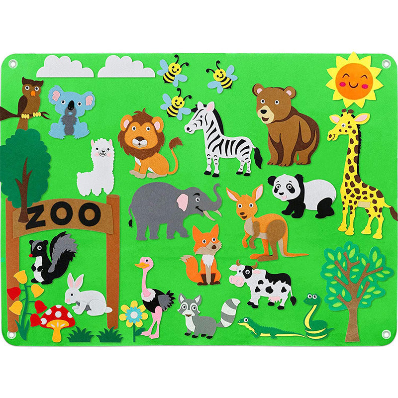 Montessori Felt Animal World – Creative Educational Play Board for Kids