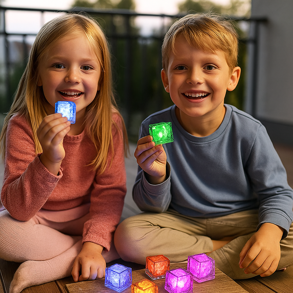 Glow Bath Cubes – Magical LED Light-Up Bath Toy (6 Pack)