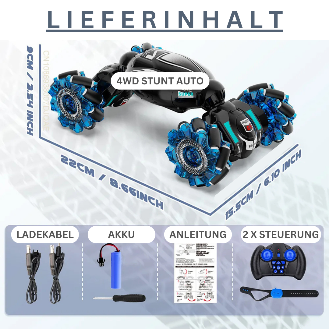 RC Drift Stunt Car with Gesture Control – 360° Action, LED Effects & Off-Road Power