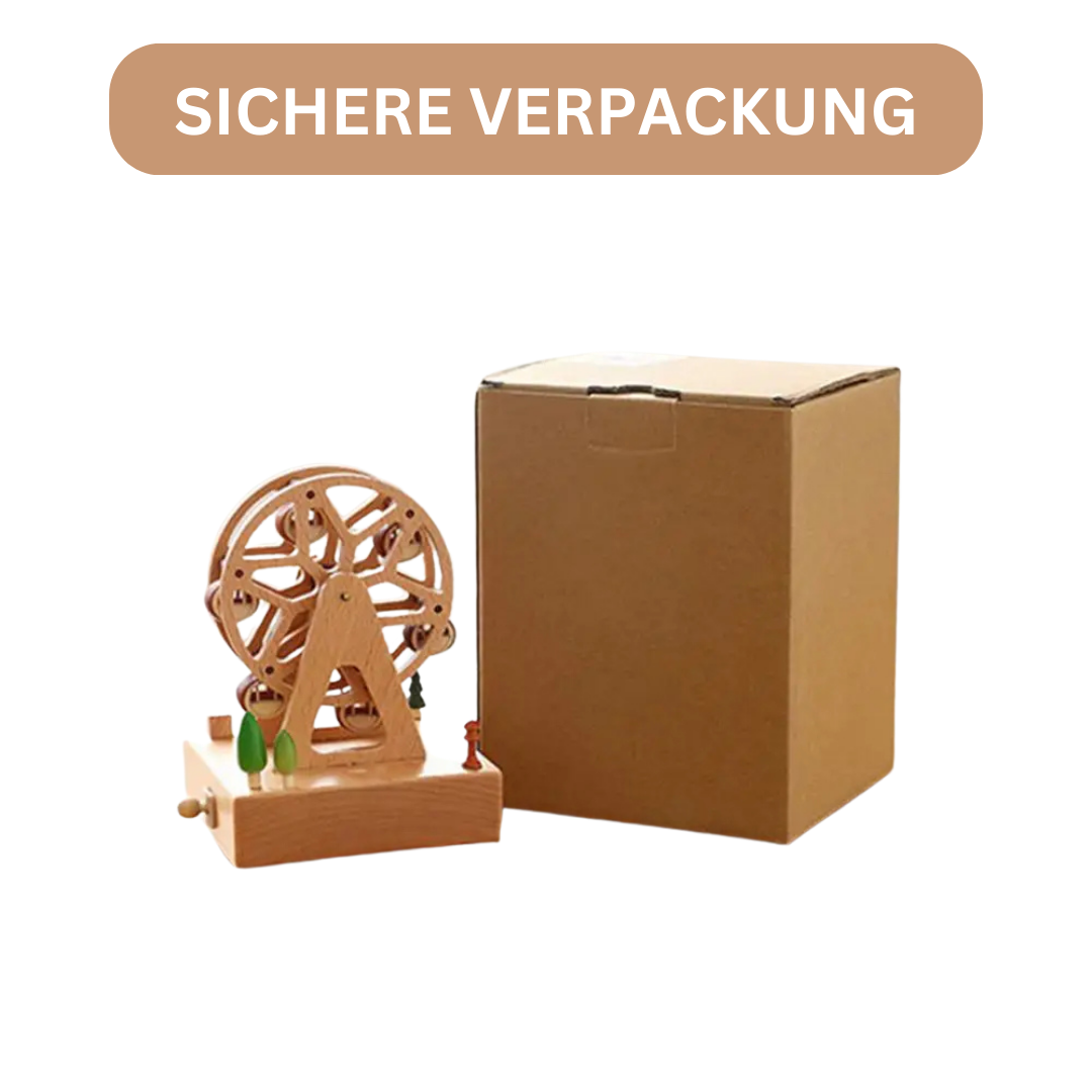 Wooden Wind-Up Music Box – Elegant Decorative Melody Gift