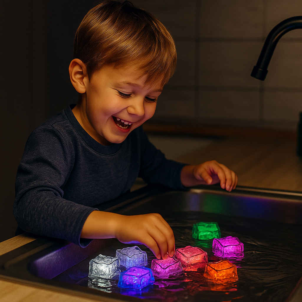 Glow Bath Cubes – Magical LED Light-Up Bath Toy (6 Pack)
