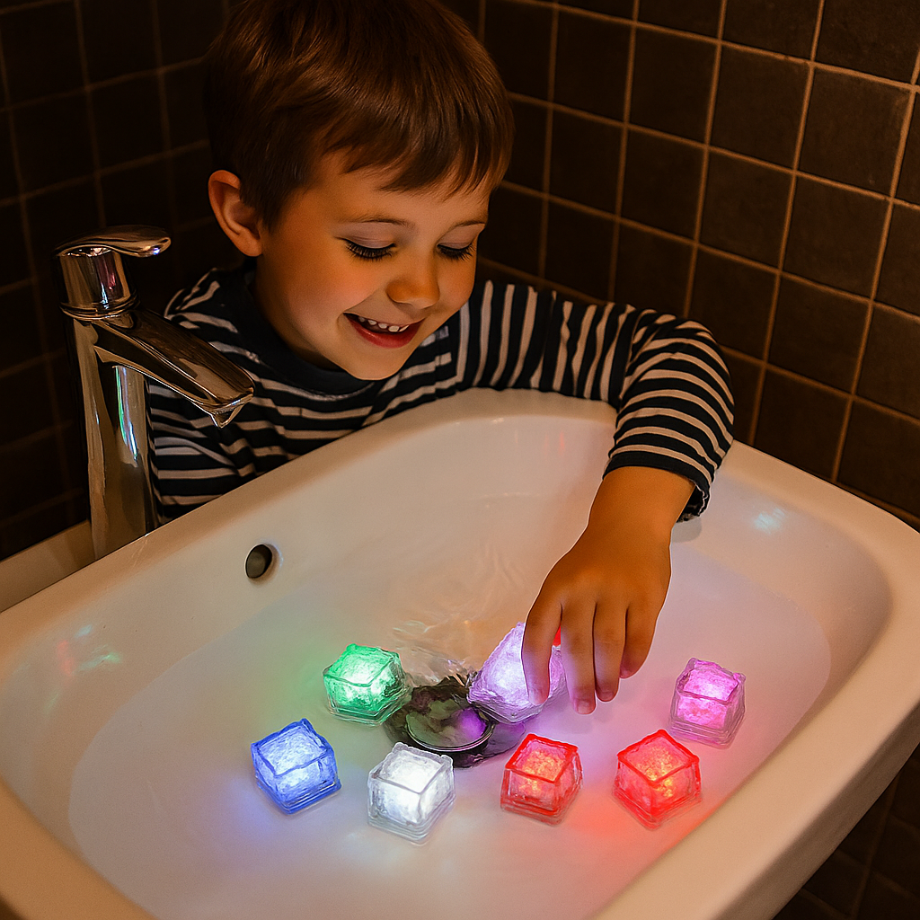 Glow Bath Cubes – Magical LED Light-Up Bath Toy (6 Pack)