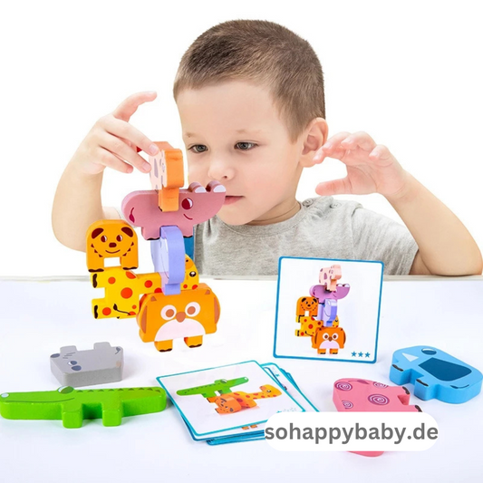 Wooden Animal Stacking Puzzle – Montessori Learning Blocks For Creative Early Development