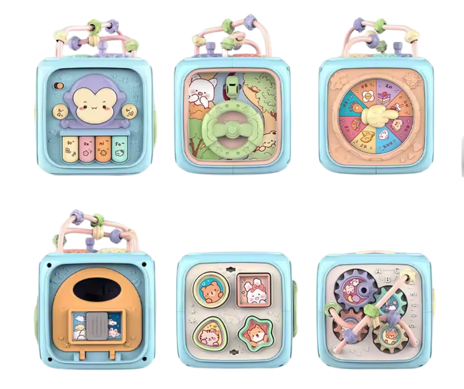 7-in-1 Montessori Activity Cube – Interactive Early Learning & Sensory Development Toy