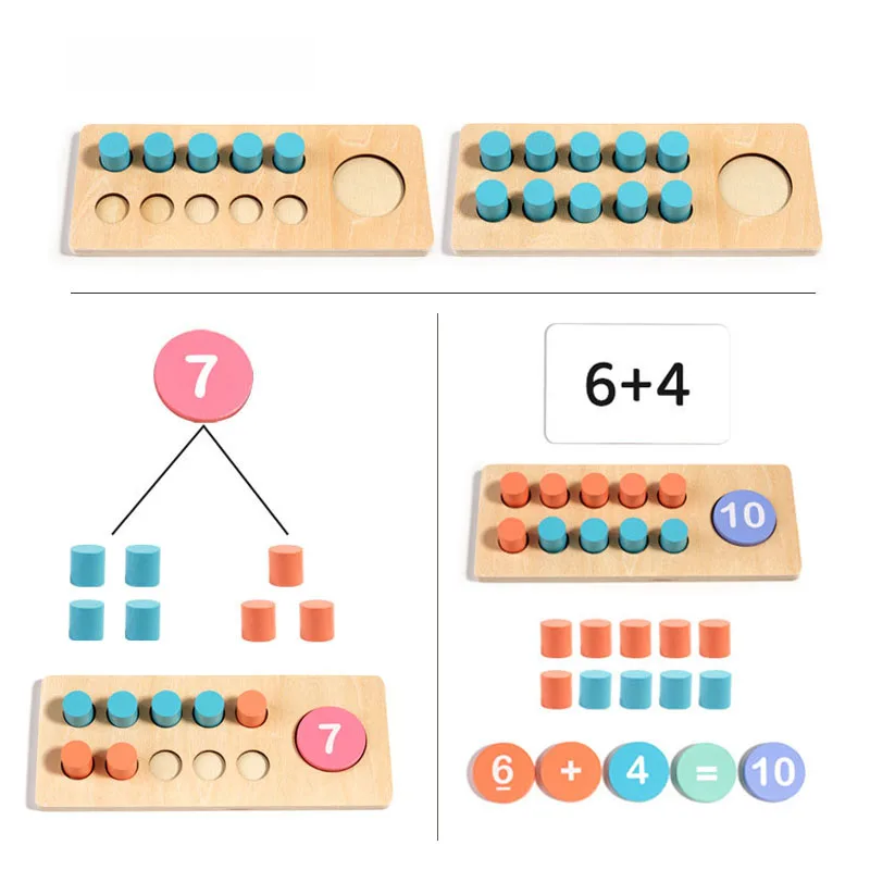 Montessori Maths & Colour Matching Wooden Puzzle – Educational Learning Toy For Preschoolers