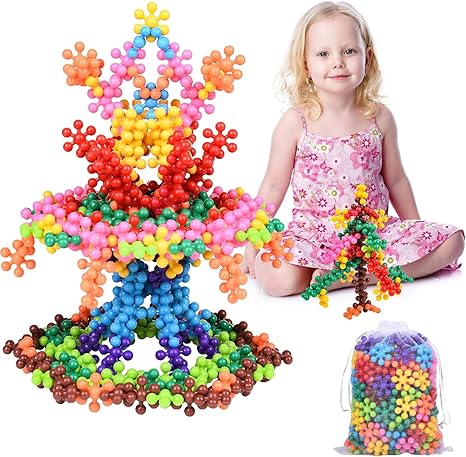 Montessori Snowflake Building Blocks Set – Creative STEM Construction & Learning Toy For Kids