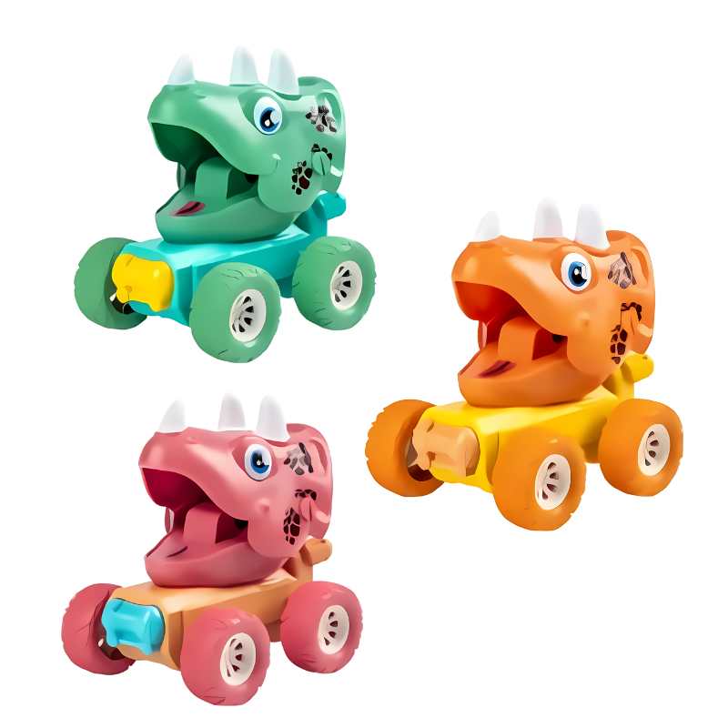 Dinosaur Push & Go Vehicle Set for Kids