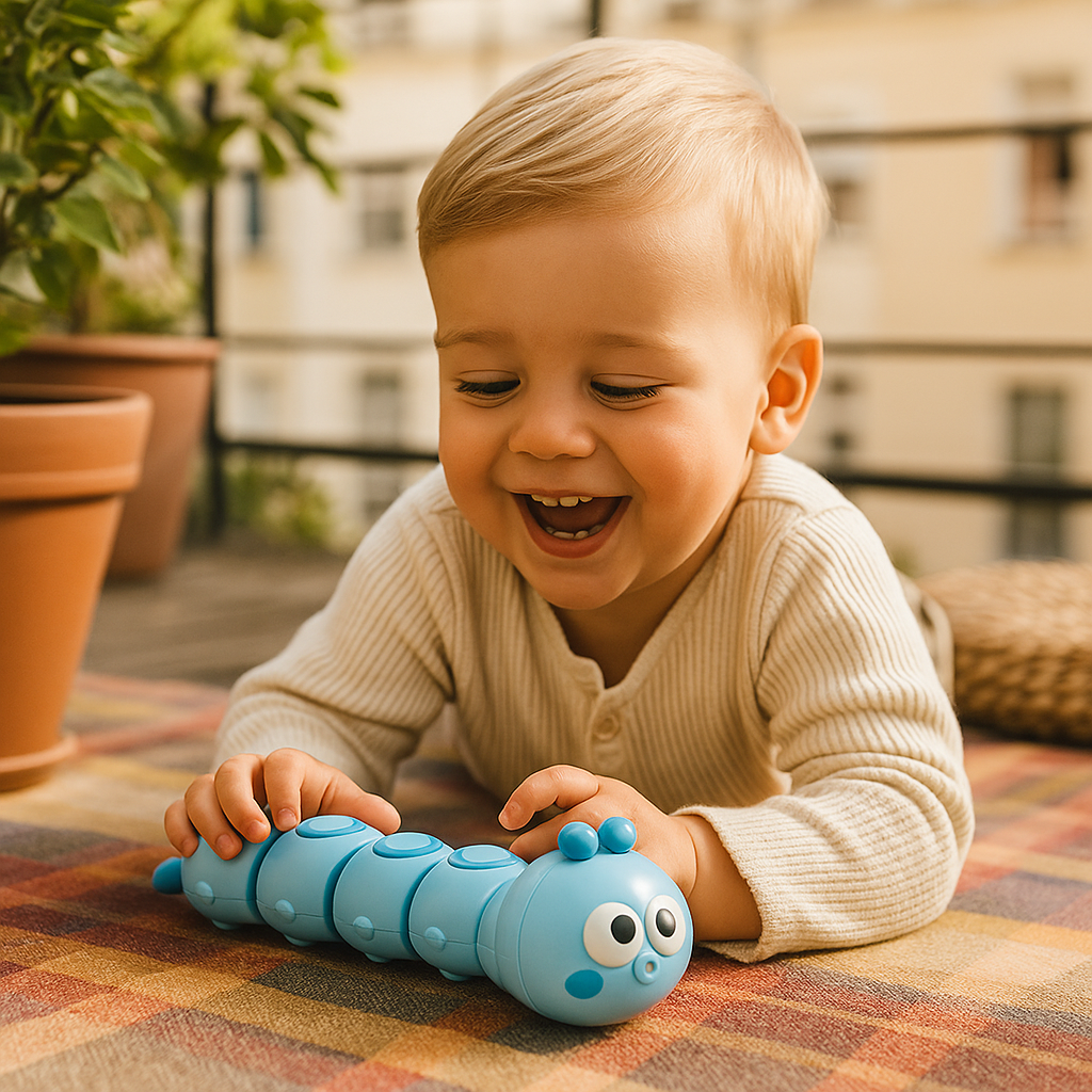 Wind-Up Crawling Caterpillar Toy – Baby Tummy Time & Movement Fun