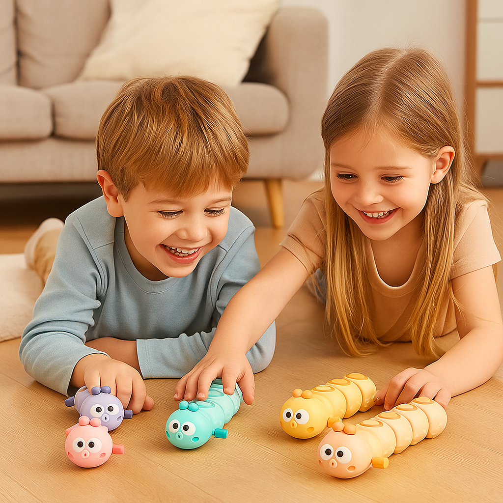 Wind-Up Crawling Caterpillar Toy – Baby Tummy Time & Movement Fun