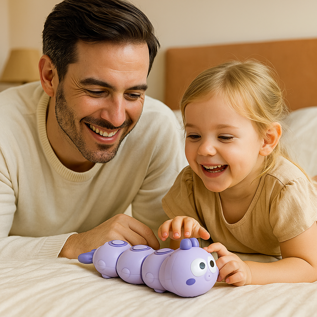 Wind-Up Crawling Caterpillar Toy – Baby Tummy Time & Movement Fun