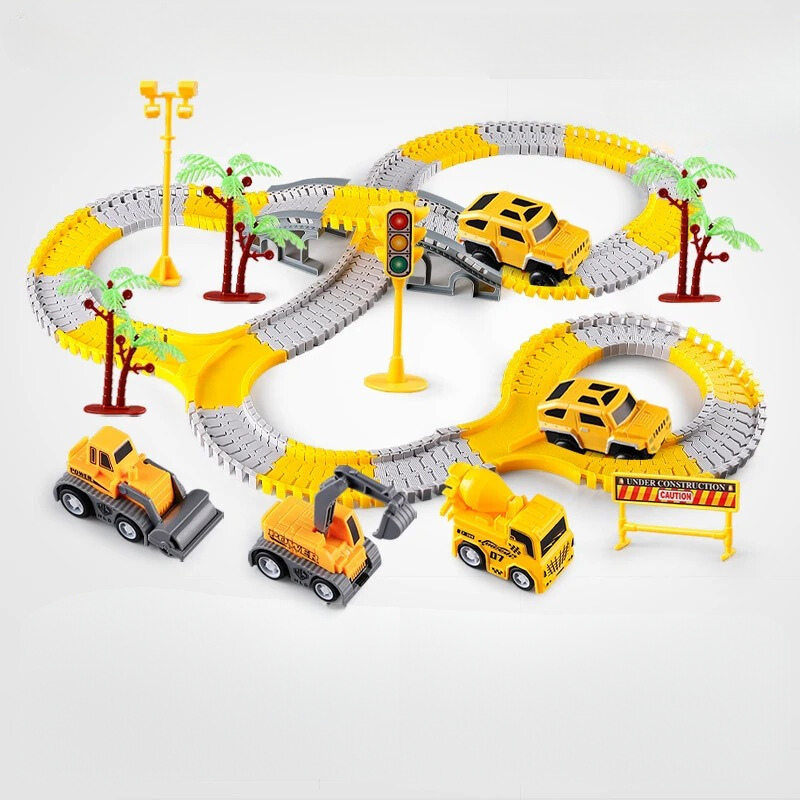 Build-Racer | Flexible Tracks & Mini Construction Vehicle Playset