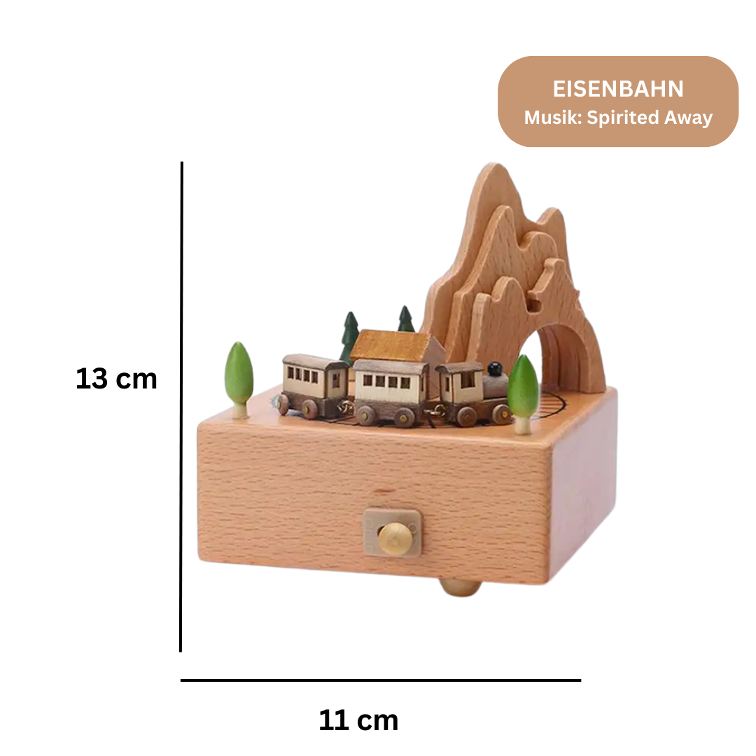 Wooden Wind-Up Music Box – Elegant Decorative Melody Gift
