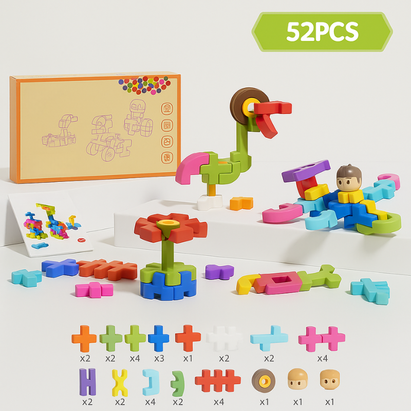 Kreatoos Large Building Blocks Set – Creative Learning Construction Toy For Kids
