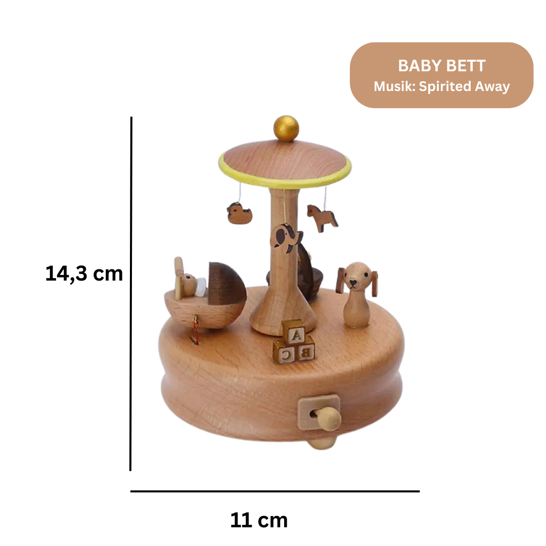 Wooden Wind-Up Music Box – Elegant Decorative Melody Gift