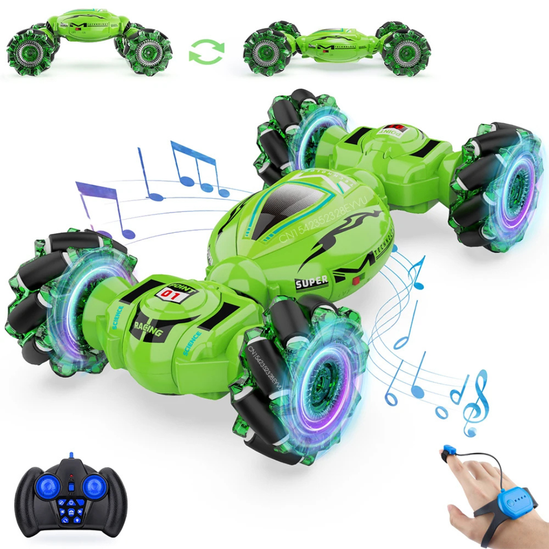 RC Drift Stunt Car with Gesture Control – 360° Action, LED Effects & Off-Road Power