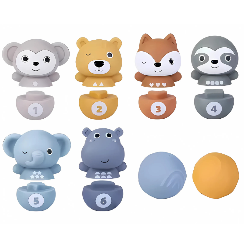 Stack, Knock & Learn – The Ultimate 3-in-1 Sensory Animal Stacking Toy Set