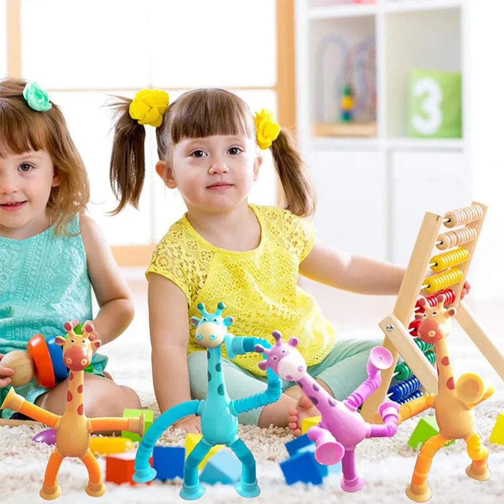 Sensory Suction Cup Giraffe Toy – Montessori Baby Motor Skills & Early Learning Toy