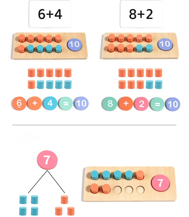 Montessori Maths & Colour Matching Wooden Puzzle – Educational Learning Toy For Preschoolers