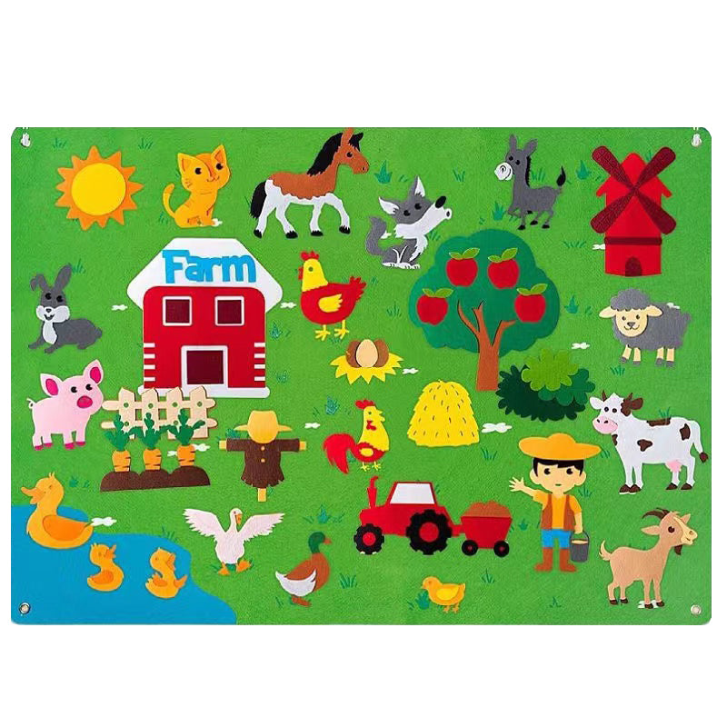 Montessori Felt Animal World – Creative Educational Play Board for Kids