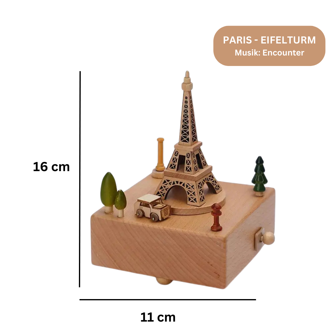 Wooden Wind-Up Music Box – Elegant Decorative Melody Gift