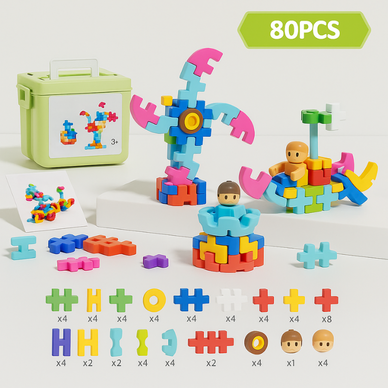 Kreatoos Large Building Blocks Set – Creative Learning Construction Toy For Kids