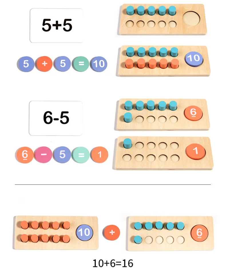 Montessori Maths & Colour Matching Wooden Puzzle – Educational Learning Toy For Preschoolers