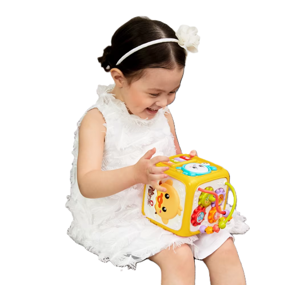 7-in-1 Montessori Activity Cube – Interactive Early Learning & Sensory Development Toy