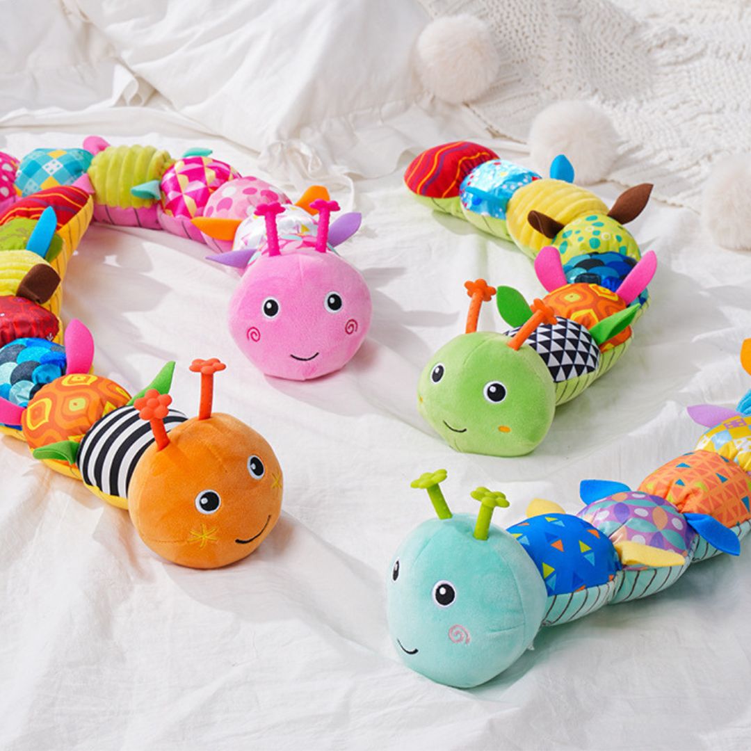Sensory Musical Caterpillar – Soft Plush Rattle Toy For Babies