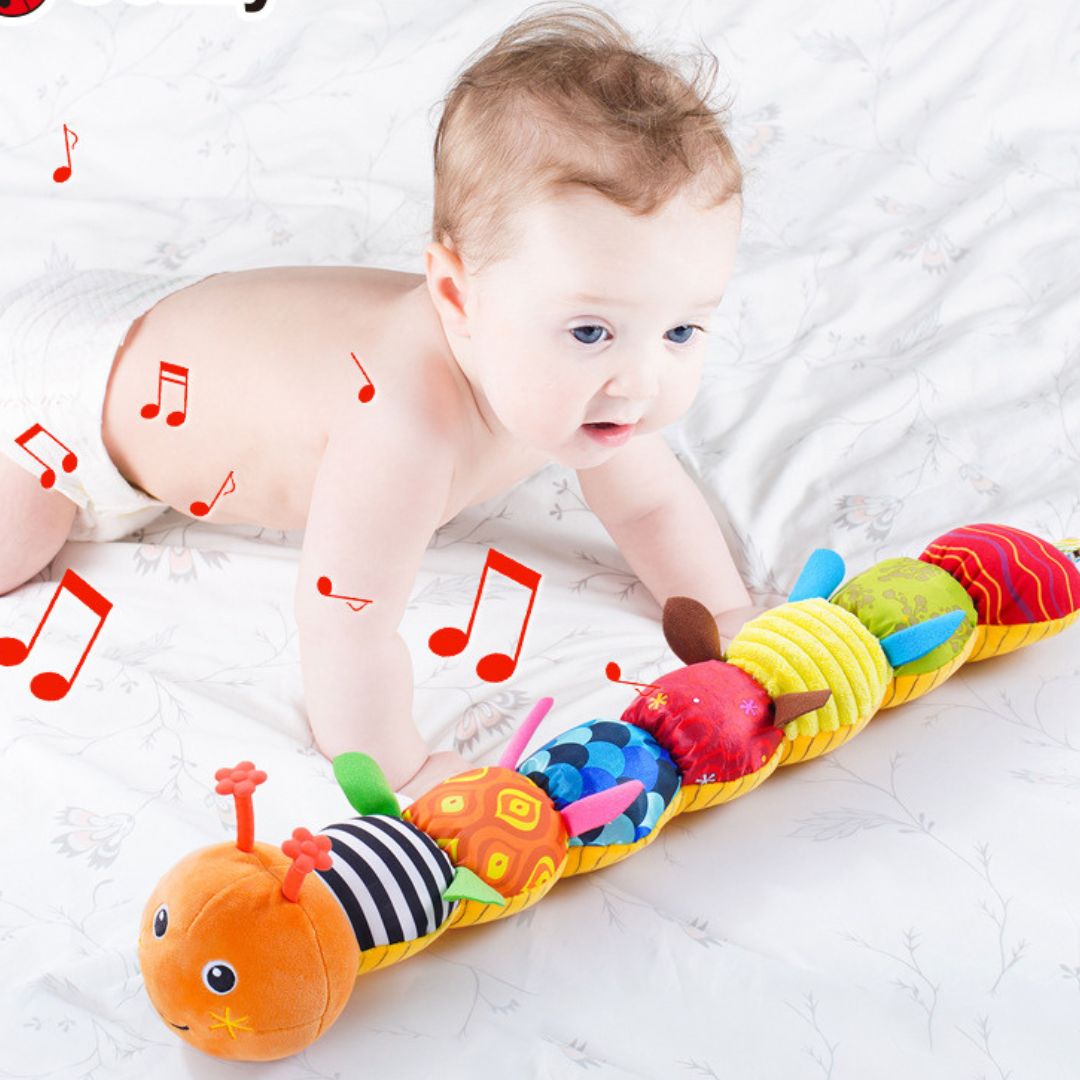 Sensory Musical Caterpillar – Soft Plush Rattle Toy For Babies