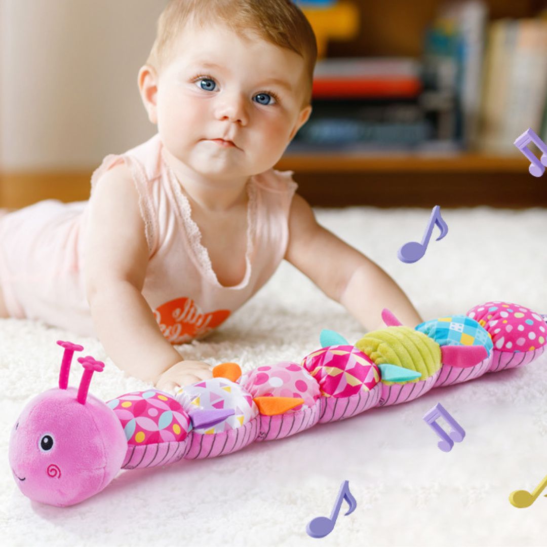 Sensory Musical Caterpillar – Soft Plush Rattle Toy For Babies