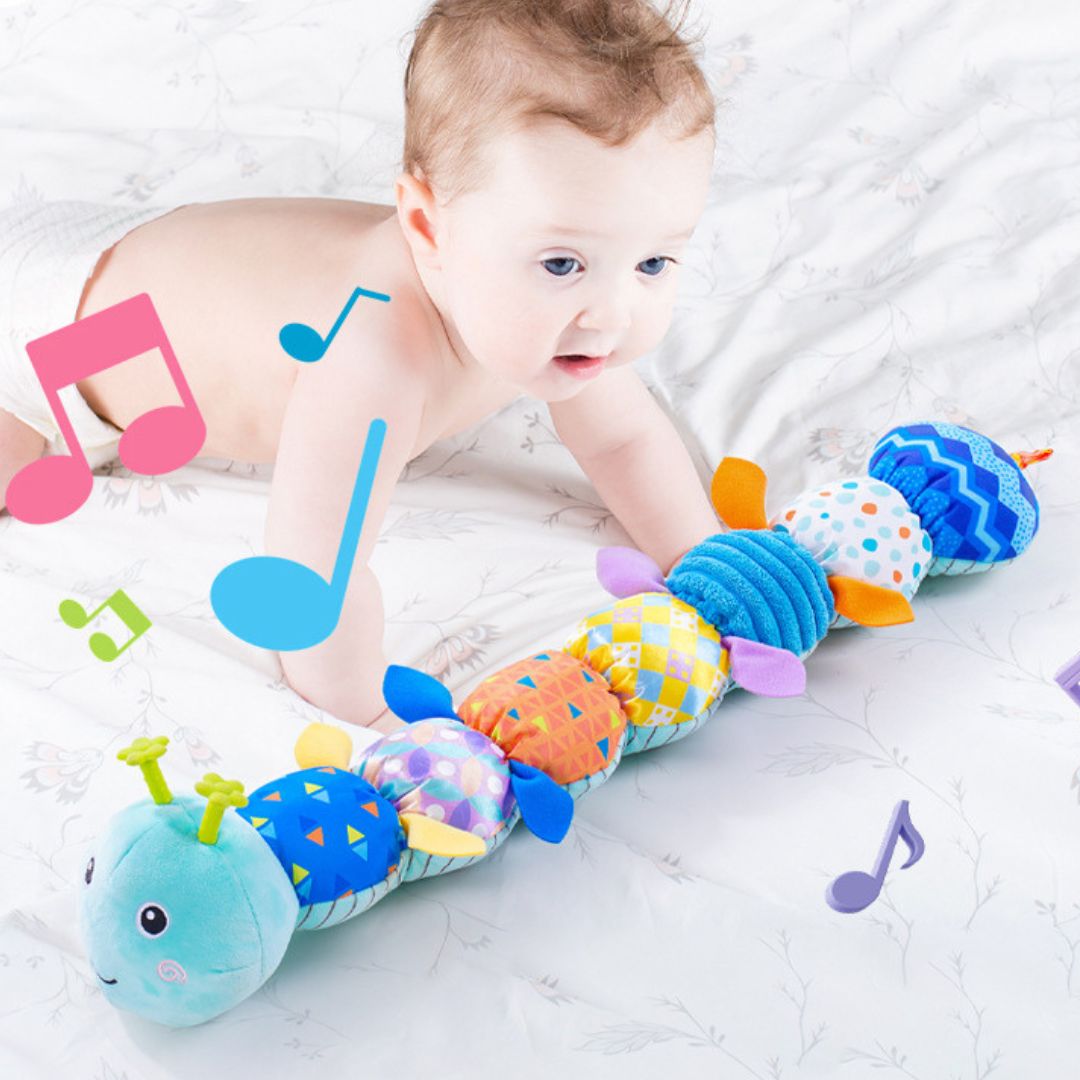 Sensory Musical Caterpillar – Soft Plush Rattle Toy For Babies