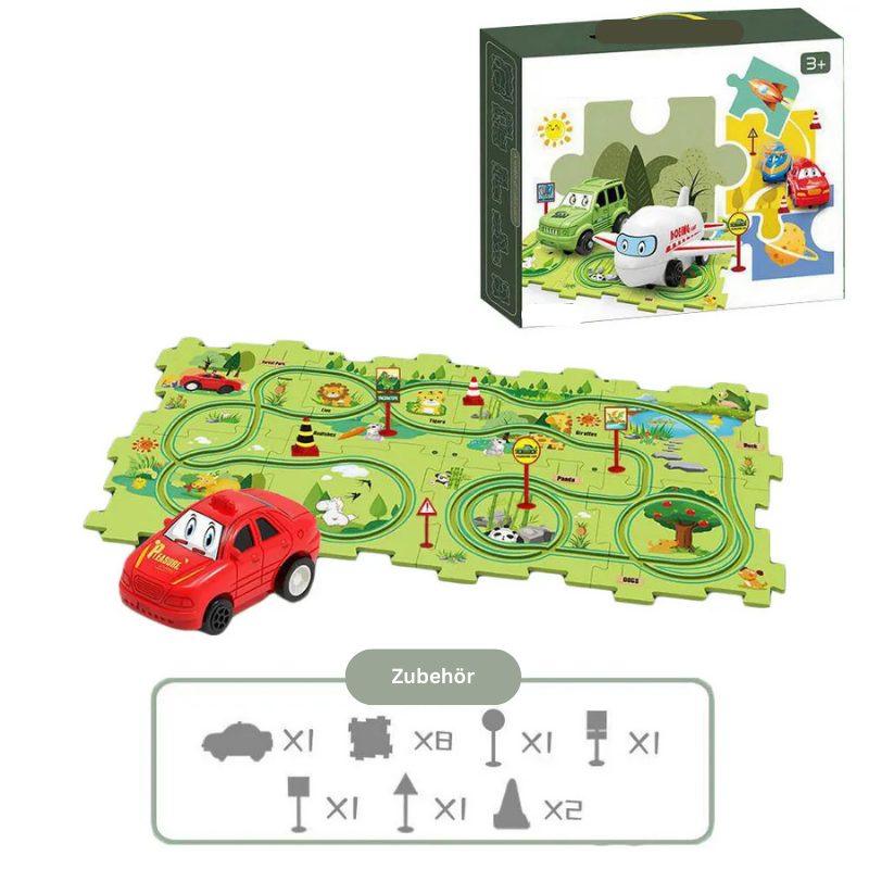 Montessori Railway Puzzle Set – Colourful Train Learning & Construction Toy
