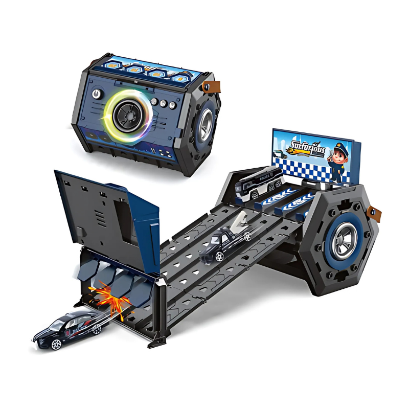 Travel Racing Track - Portable Racing Set with Lights & Music