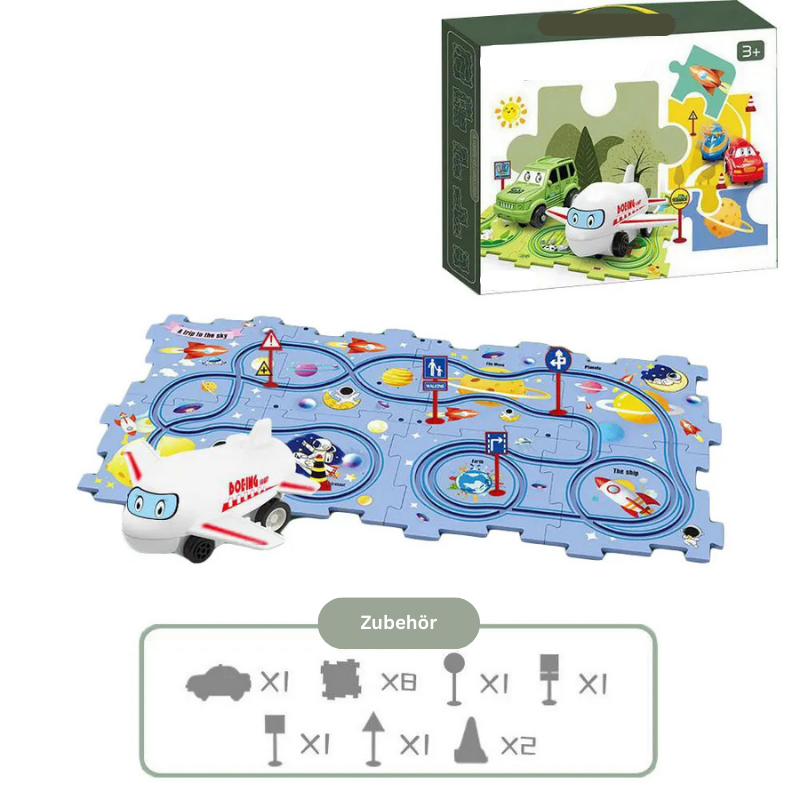 Montessori Railway Puzzle Set – Colourful Train Learning & Construction Toy