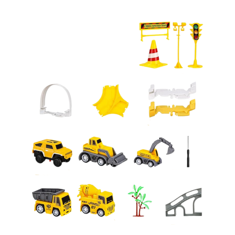 Build-Racer | Flexible Tracks & Mini Construction Vehicle Playset