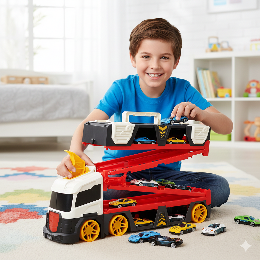 Mega Truck – Car Transporter with Dual Racing Track
