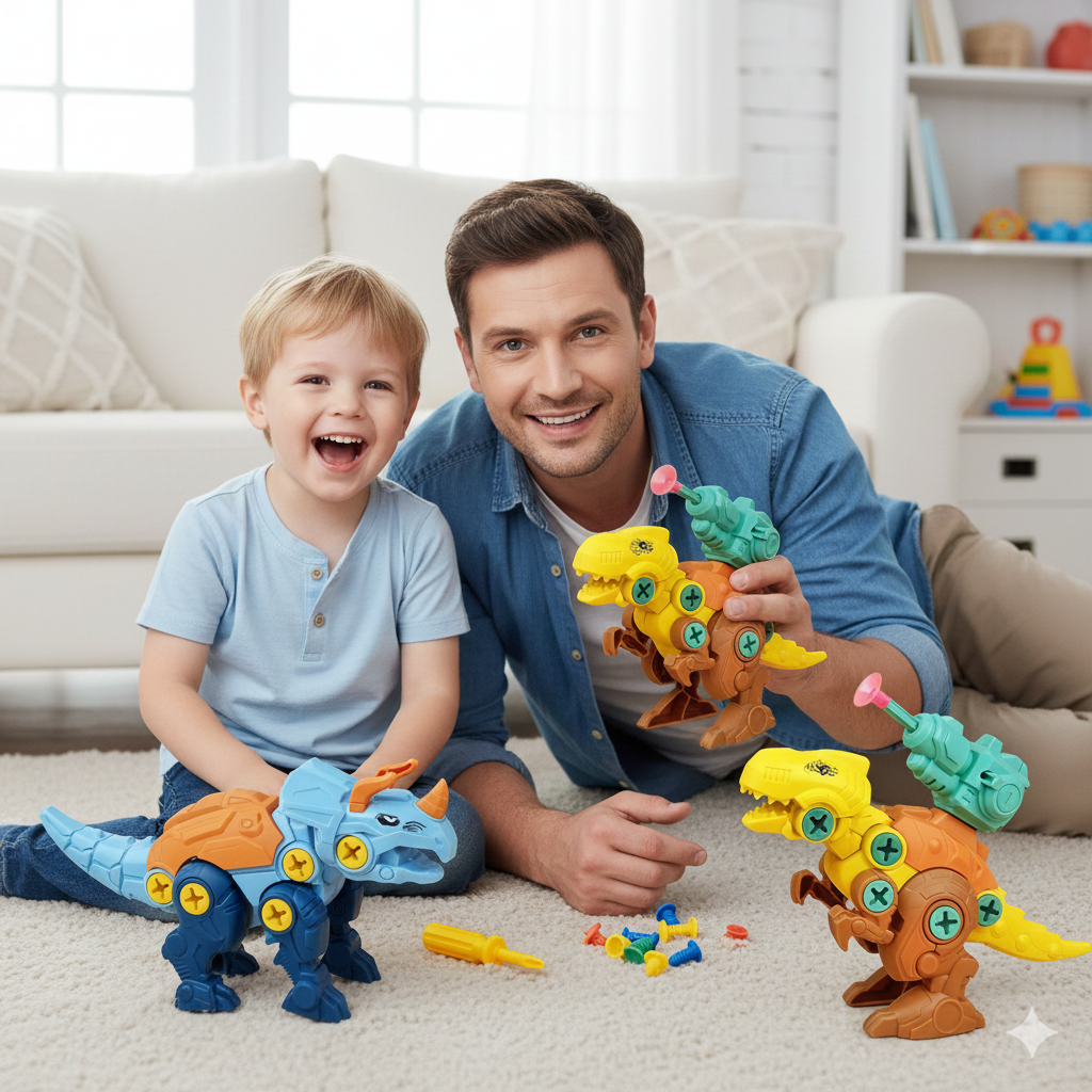 Dinosaur Building Set – Buildable Dino Action Set with Screwdriver