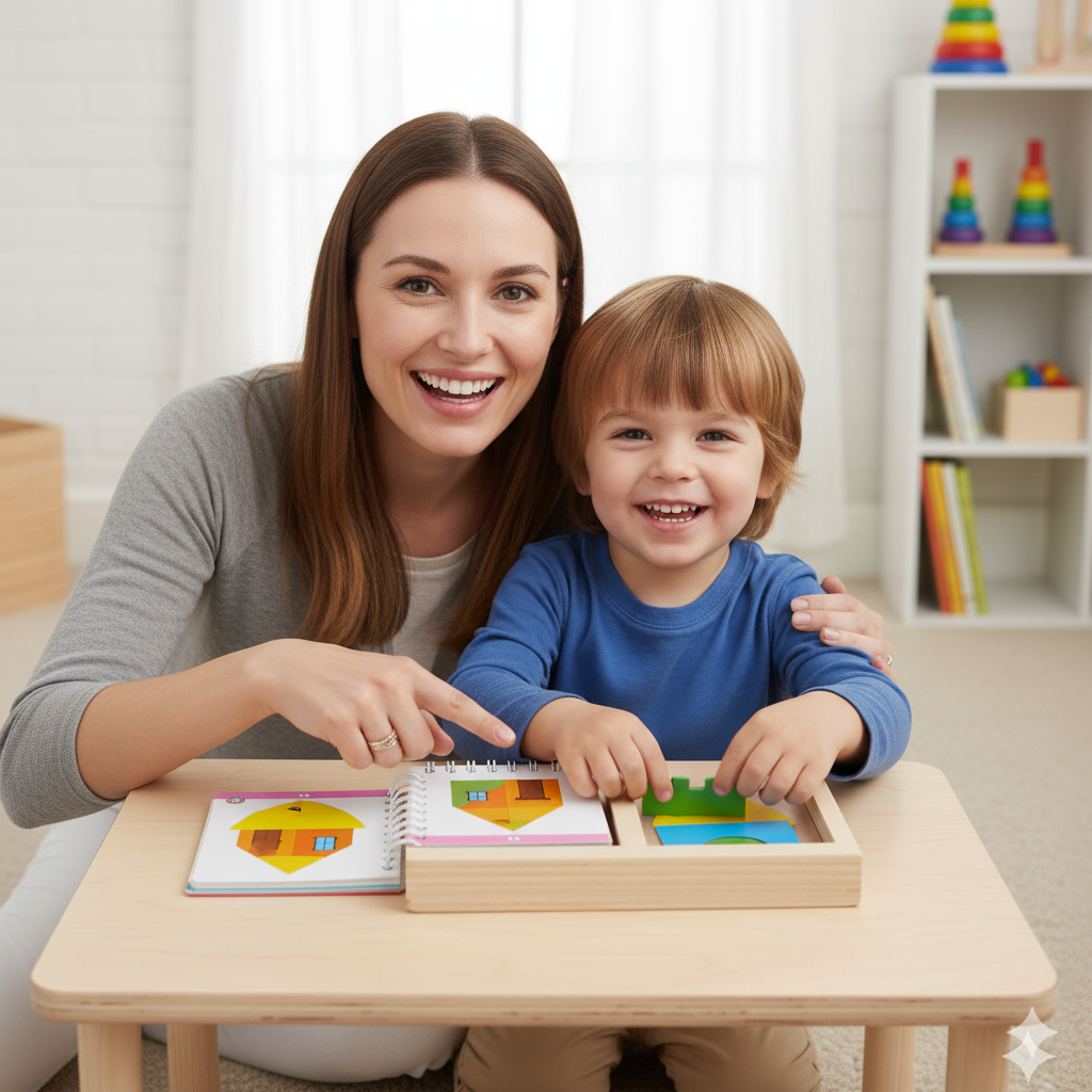 Colours & Shapes Puzzle – Wooden Learning Puzzle for Kids