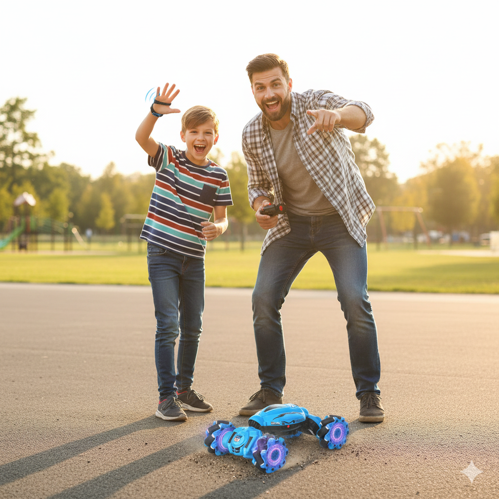 RC Drift Stunt Car with Gesture Control – 360° Action, LED Effects & Off-Road Power