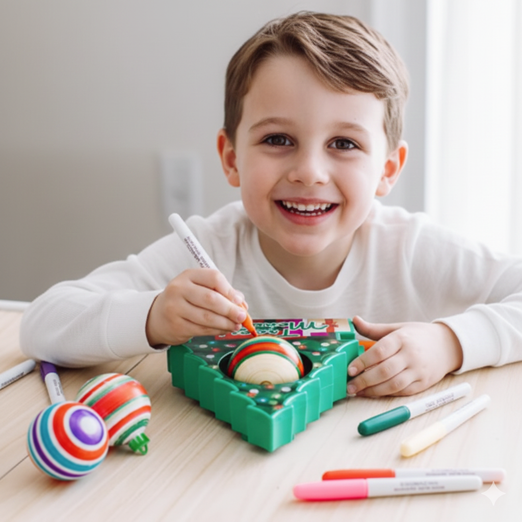Ornament Art Kit - Easy DIY Christmas Bauble Decorating Set for Kids