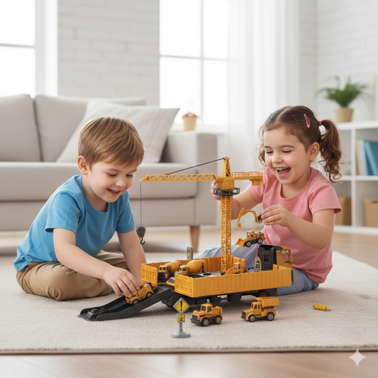 Build, Transform & Create – The Ultimate 2-in-1 Construction Truck Adventure Set