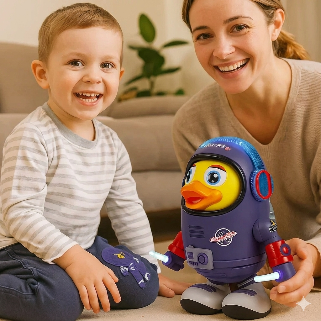 Dancing Astronaut Duck – Musical Light & Movement Toy for Kids