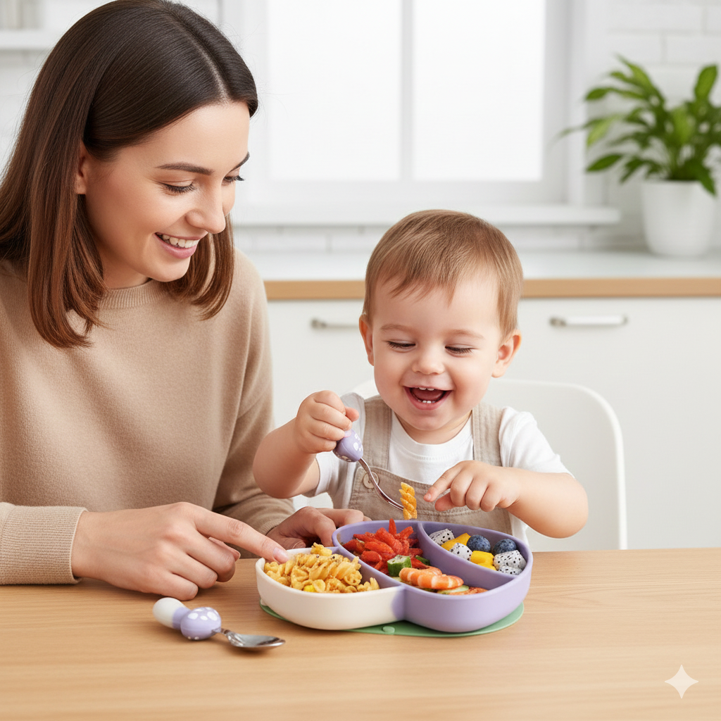 Small plate Silicone Suction Plate – Stress-Free Self-Feeding for Toddlers